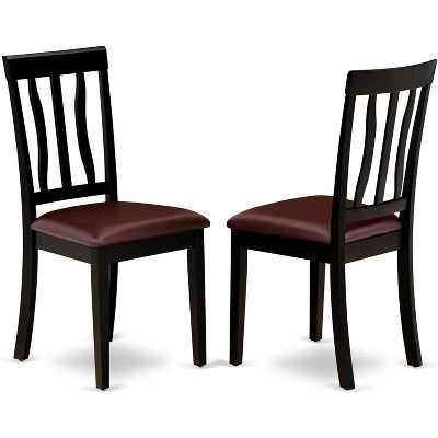 HomeStock Belmont 7 Piece, Pedestal Table Base, Oval Dining set, with Armless Chair, Black