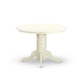 3-Piece Linen white Solid Wood Top - Round Dining Room Set - Seats 4